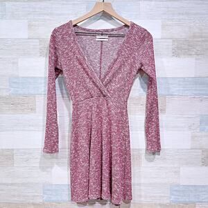 Urban Outfitters Coraline Cozy Wrap Dress Long Sleeve Hacci Knit Womens XS